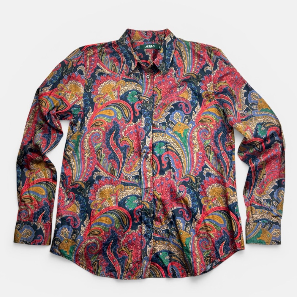 Lauren Ralph Lauren Paisley Button-Down Shirt Women’s Large
